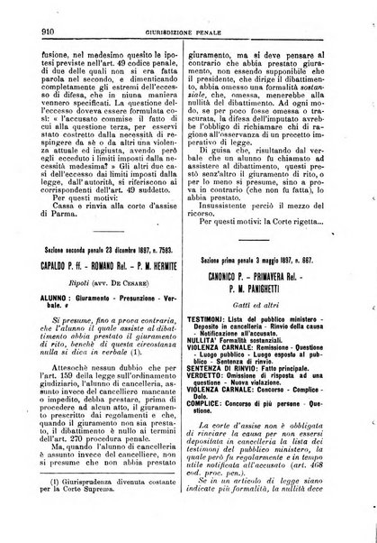 La Corte suprema di Roma raccolta periodica delle sentenze della Corte di cassazione di Roma