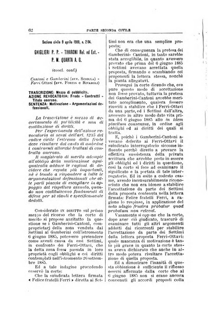 La Corte suprema di Roma raccolta periodica delle sentenze della Corte di cassazione di Roma