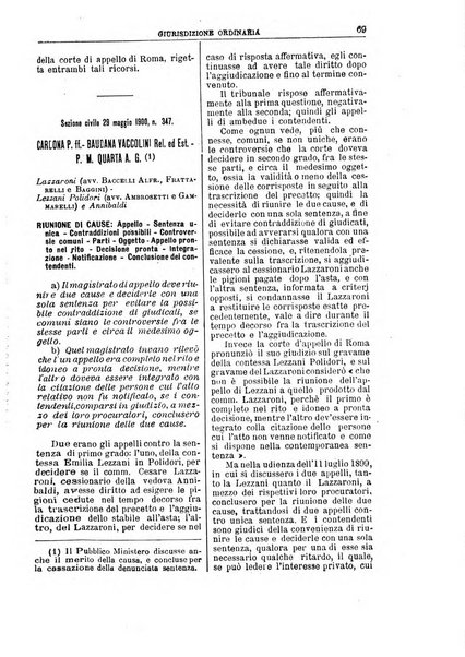 La Corte suprema di Roma raccolta periodica delle sentenze della Corte di cassazione di Roma