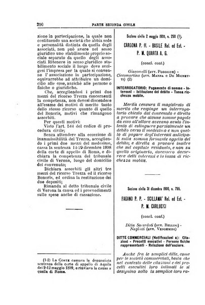 La Corte suprema di Roma raccolta periodica delle sentenze della Corte di cassazione di Roma