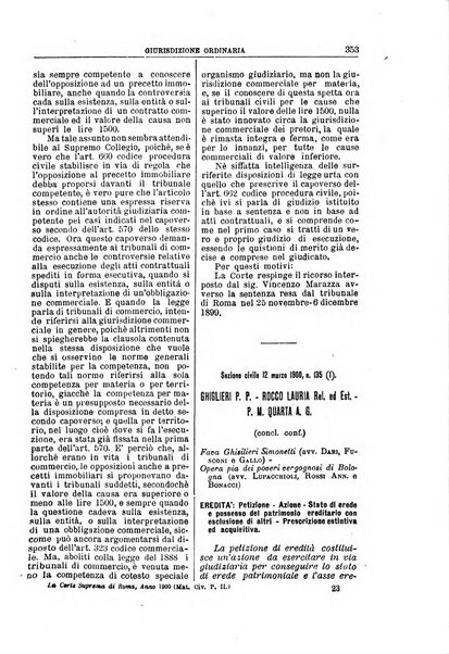 La Corte suprema di Roma raccolta periodica delle sentenze della Corte di cassazione di Roma