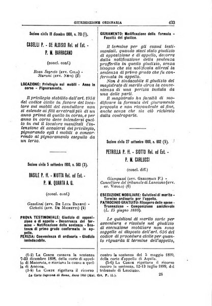 La Corte suprema di Roma raccolta periodica delle sentenze della Corte di cassazione di Roma