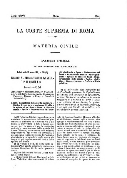 La Corte suprema di Roma raccolta periodica delle sentenze della Corte di cassazione di Roma