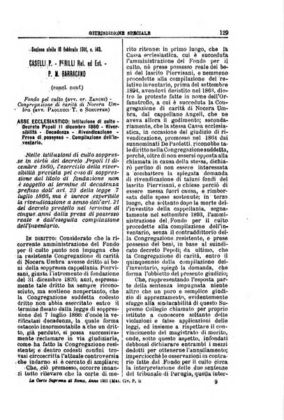 La Corte suprema di Roma raccolta periodica delle sentenze della Corte di cassazione di Roma