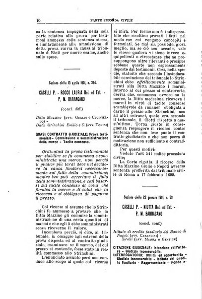 La Corte suprema di Roma raccolta periodica delle sentenze della Corte di cassazione di Roma