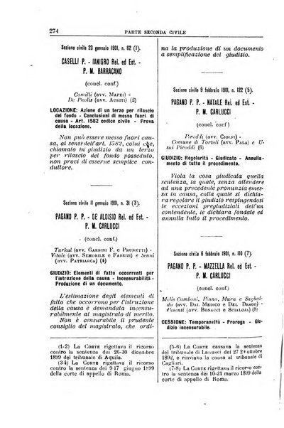 La Corte suprema di Roma raccolta periodica delle sentenze della Corte di cassazione di Roma