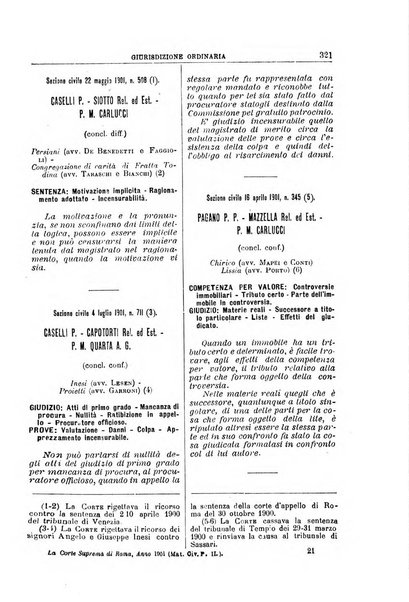 La Corte suprema di Roma raccolta periodica delle sentenze della Corte di cassazione di Roma