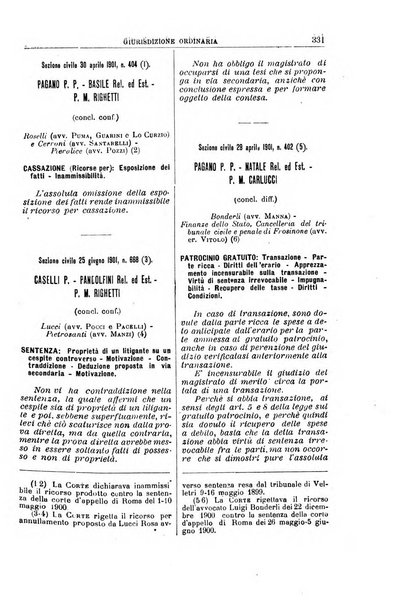 La Corte suprema di Roma raccolta periodica delle sentenze della Corte di cassazione di Roma