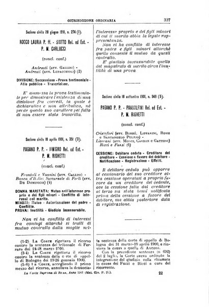 La Corte suprema di Roma raccolta periodica delle sentenze della Corte di cassazione di Roma