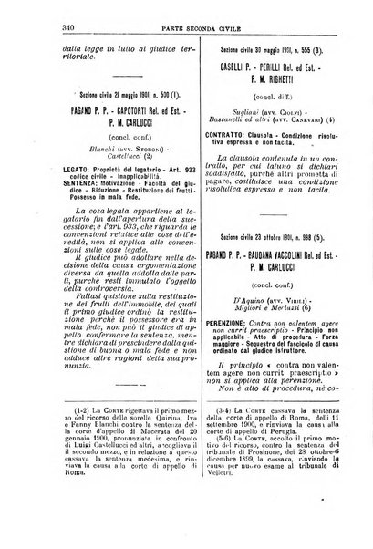 La Corte suprema di Roma raccolta periodica delle sentenze della Corte di cassazione di Roma