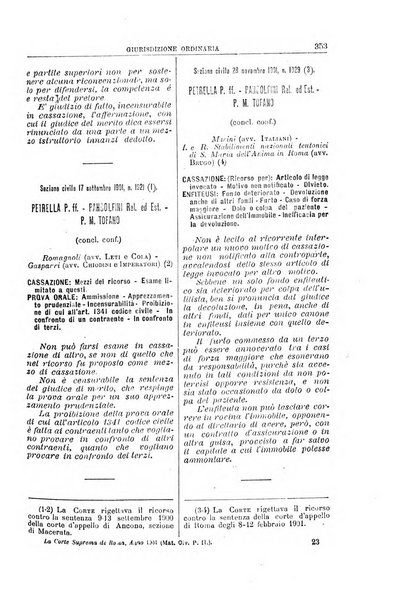 La Corte suprema di Roma raccolta periodica delle sentenze della Corte di cassazione di Roma