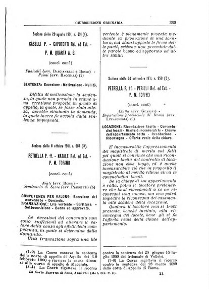 La Corte suprema di Roma raccolta periodica delle sentenze della Corte di cassazione di Roma