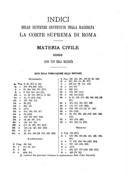 La Corte suprema di Roma raccolta periodica delle sentenze della Corte di cassazione di Roma