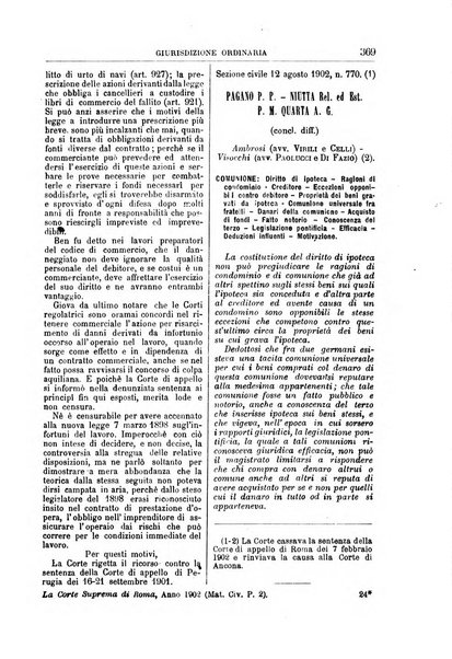 La Corte suprema di Roma raccolta periodica delle sentenze della Corte di cassazione di Roma