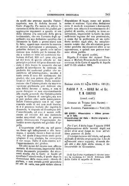 La Corte suprema di Roma raccolta periodica delle sentenze della Corte di cassazione di Roma