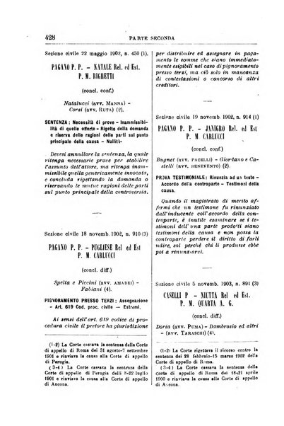 La Corte suprema di Roma raccolta periodica delle sentenze della Corte di cassazione di Roma