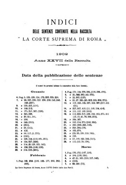 La Corte suprema di Roma raccolta periodica delle sentenze della Corte di cassazione di Roma