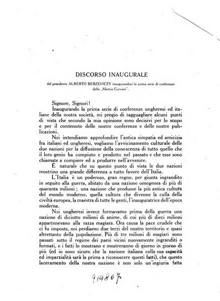 Corvina rivista di scienze, lettere ed arti della Società ungherese-italiana Mattia Corvino