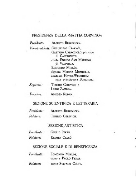 Corvina rivista di scienze, lettere ed arti della Società ungherese-italiana Mattia Corvino