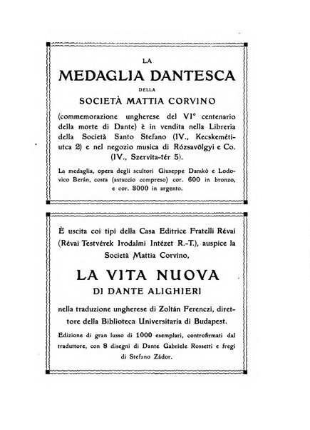 Corvina rivista di scienze, lettere ed arti della Società ungherese-italiana Mattia Corvino