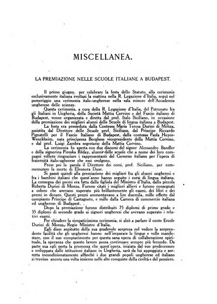 Corvina rivista di scienze, lettere ed arti della Società ungherese-italiana Mattia Corvino