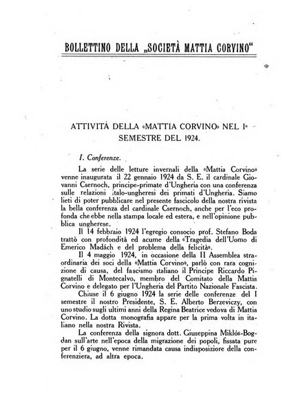 Corvina rivista di scienze, lettere ed arti della Società ungherese-italiana Mattia Corvino