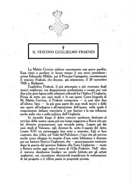 Corvina rivista di scienze, lettere ed arti della Società ungherese-italiana Mattia Corvino