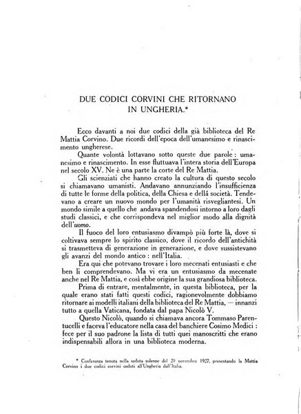 Corvina rivista di scienze, lettere ed arti della Società ungherese-italiana Mattia Corvino