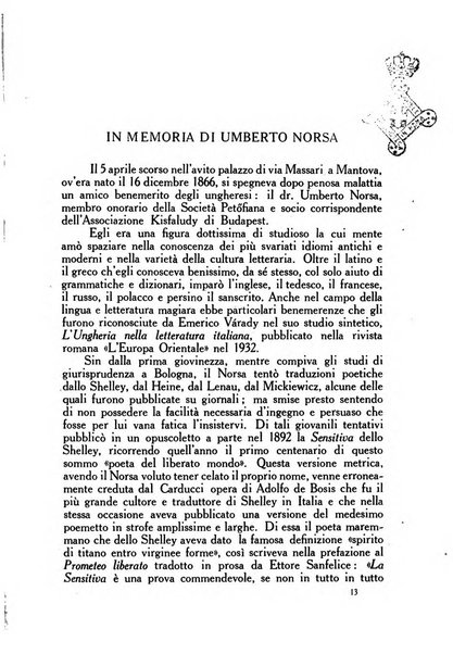 Corvina rivista di scienze, lettere ed arti della Società ungherese-italiana Mattia Corvino