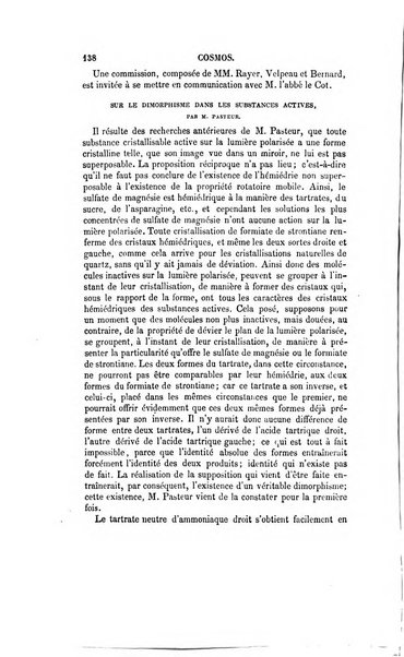 Le cosmos revue encyclopedique hebdomadaire des progres des sciences et de leurs applications aux arts et a l'industrie