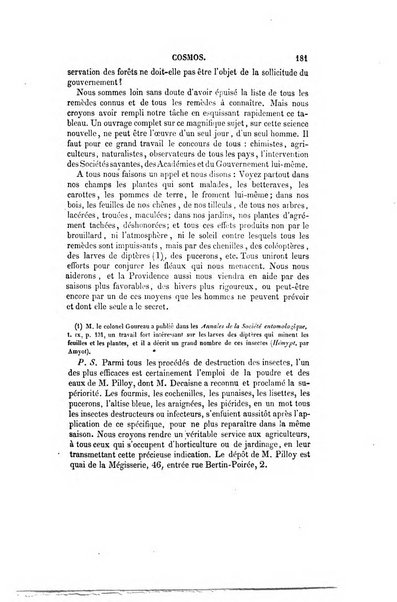 Le cosmos revue encyclopedique hebdomadaire des progres des sciences et de leurs applications aux arts et a l'industrie