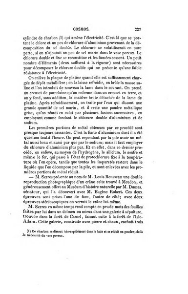 Le cosmos revue encyclopedique hebdomadaire des progres des sciences et de leurs applications aux arts et a l'industrie