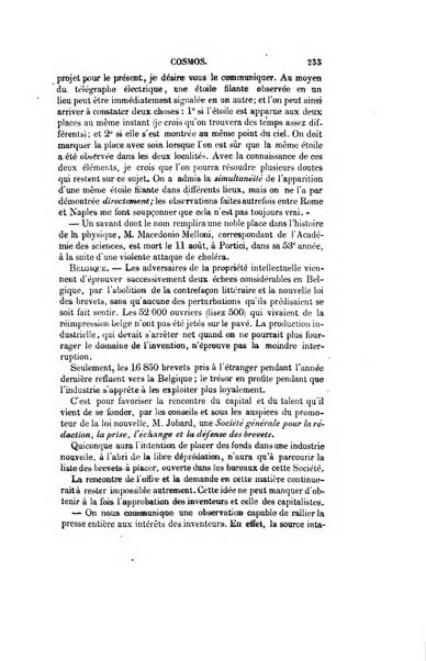 Le cosmos revue encyclopedique hebdomadaire des progres des sciences et de leurs applications aux arts et a l'industrie