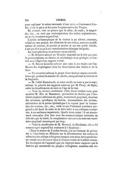 Le cosmos revue encyclopedique hebdomadaire des progres des sciences et de leurs applications aux arts et a l'industrie