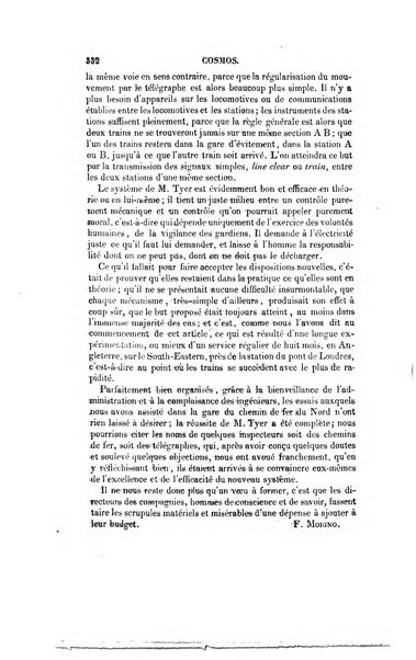 Le cosmos revue encyclopedique hebdomadaire des progres des sciences et de leurs applications aux arts et a l'industrie