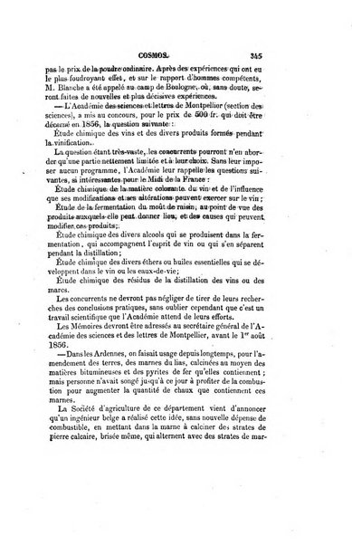 Le cosmos revue encyclopedique hebdomadaire des progres des sciences et de leurs applications aux arts et a l'industrie