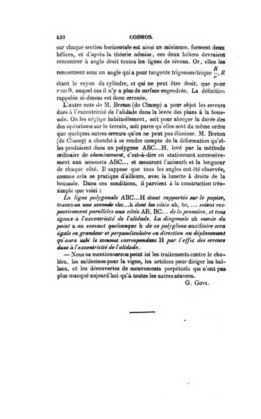 Le cosmos revue encyclopedique hebdomadaire des progres des sciences et de leurs applications aux arts et a l'industrie