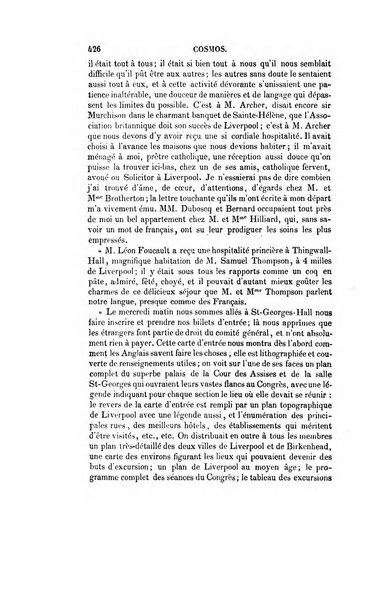 Le cosmos revue encyclopedique hebdomadaire des progres des sciences et de leurs applications aux arts et a l'industrie