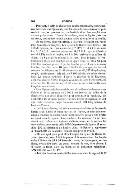 Le cosmos revue encyclopedique hebdomadaire des progres des sciences et de leurs applications aux arts et a l'industrie