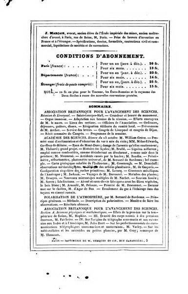 Le cosmos revue encyclopedique hebdomadaire des progres des sciences et de leurs applications aux arts et a l'industrie