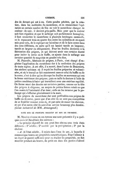 Le cosmos revue encyclopedique hebdomadaire des progres des sciences et de leurs applications aux arts et a l'industrie