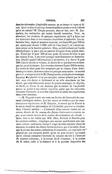 Le cosmos revue encyclopedique hebdomadaire des progres des sciences et de leurs applications aux arts et a l'industrie