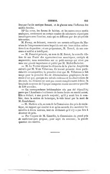 Le cosmos revue encyclopedique hebdomadaire des progres des sciences et de leurs applications aux arts et a l'industrie