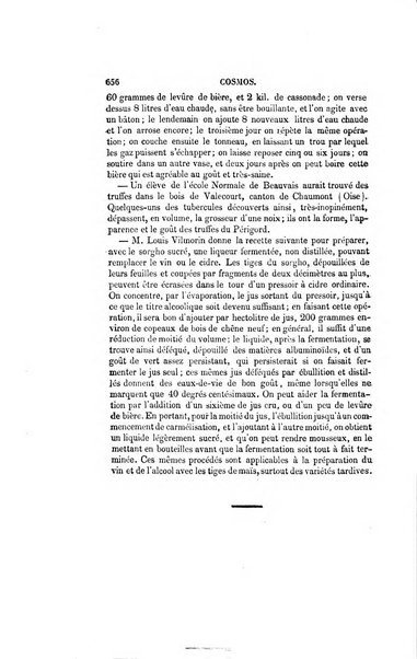 Le cosmos revue encyclopedique hebdomadaire des progres des sciences et de leurs applications aux arts et a l'industrie