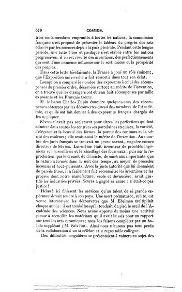 Le cosmos revue encyclopedique hebdomadaire des progres des sciences et de leurs applications aux arts et a l'industrie