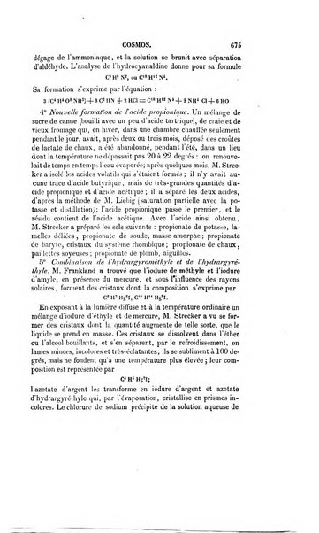 Le cosmos revue encyclopedique hebdomadaire des progres des sciences et de leurs applications aux arts et a l'industrie