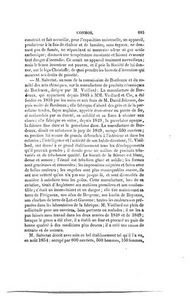 Le cosmos revue encyclopedique hebdomadaire des progres des sciences et de leurs applications aux arts et a l'industrie