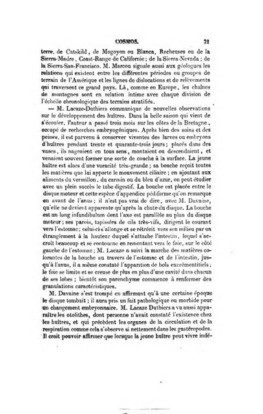 Le cosmos revue encyclopedique hebdomadaire des progres des sciences et de leurs applications aux arts et a l'industrie