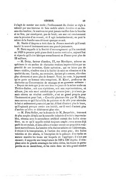 Le cosmos revue encyclopedique hebdomadaire des progres des sciences et de leurs applications aux arts et a l'industrie