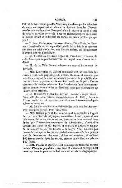 Le cosmos revue encyclopedique hebdomadaire des progres des sciences et de leurs applications aux arts et a l'industrie